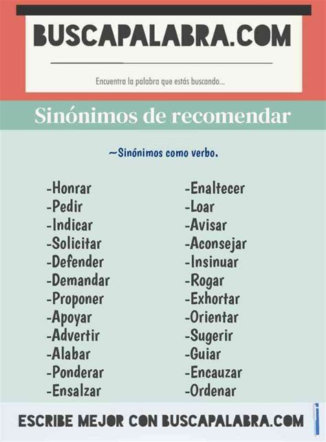 sinonimo de sugerir|sinónimos de recomendar.